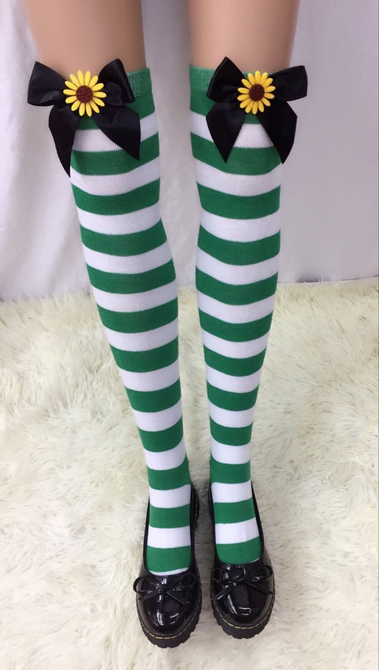F8194-1 Womens Nylon Striped Tights Stocking